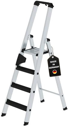 PROREGAL Escabeau escabeau | 1 côté avec clip step relax | 4 marches | échelle, télescopique, escabeau double, échelle fixe