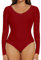 Joyshaper Damen Langarm Body V-Ausschnitt Bodysuit Top Stringbody Basic Unterziehbody Longsleeve Shirt für Frauen Rot XL