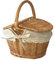 Naisicatar Picknickkorb Wicker gewebter Speicherkorb mit Deckel 26x18x14cm Ovaler Randalität Picknickkorb mit Griffen zum Campen und im Freien