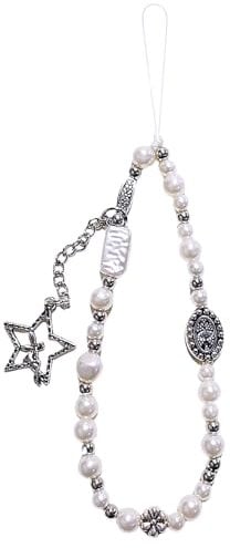 Phone Charm Strap Cute Pearl Beaded Camera Wrist Strap Digital Camera Charm Lanyard Pendant Chain for Phone Camera Bag Keychain Purse Wallet, alloy, acrylic