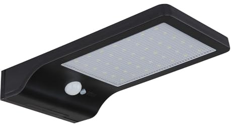 Solarleuchte Wandleuchte Außenlampe Carportleuchte Bewegungsmelder, Kunststoff schwarz, Akku IP44, LED 13000K 250Lm 0,2W, B 11 cm