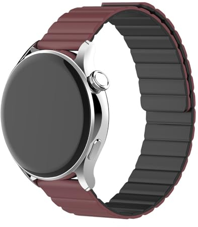 FiiMoo 20MM Correas Compatibles con Huawei Watch GT 3 42mm/GT 3 Pro 43mm/Watch Fit 2, Deportiva Silicona Ajustable Fuerte Cierre Magnético Pulsera, Correa Repuesto para Honor Watch Magic 2 42mm-Rojo