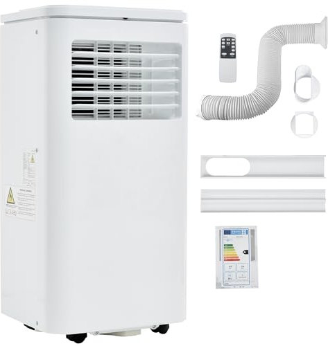 BTM Portable Air Conditioner 7000 BTU/h (2KW), Air Conditioning Unit with 3 Operating Modes and 24-hour Timer through Remote/APP Control, up to 80 m³, Energy Efficiency Class A, Type G Plug