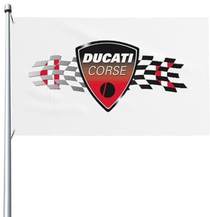 Compatible With Ducati Flagge, 90 x 150 cm, Außenflaggen, Gartenflaggen, Hausflaggen, Banner-Dekoration für Hof, Veranda, Rasen, Heimdekoration