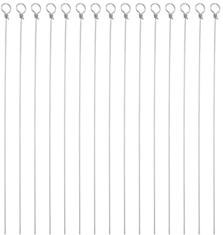PATIKIL Fishing Looped Spinner Shaft 87mm/3.43, 100Pcs Stainless Steel Looped Wire Spinner Baits Fishing Lure Making Supplies Rigs for Freshwater Saltwater Bass Walleye Salmon Catfish