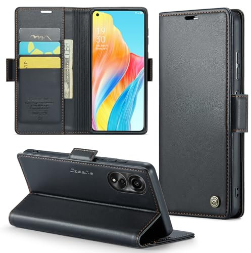 Phernykas Cover per OPPO A78 4G Custodia Portafoglio [Blocco RFID] Premium Pelle PU [Magnetica] Wallet Libro con Porta Carte Slot Supporto Flip Case per OPPO A78 4G, Nero