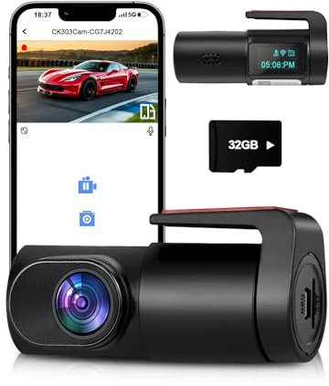 Dash Cam Front, 1080P Mini WiFi DashCam for Cars, Car Camera Dash with 0.96 mini screen Parking Monitor, Super Night Vision, 170° Wide Angle, App Control, G-Sensor, Easy Installation