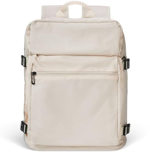 VOESLD Rucksack Damen Beige, 15,6 Zoll Laptoprucksack Business Rucksack mit Laptopfach Wasserdichter Reiserucksack Schulrucksack Daypack Elegant Notebook Backpack für Schule Uni Reise Arbeit