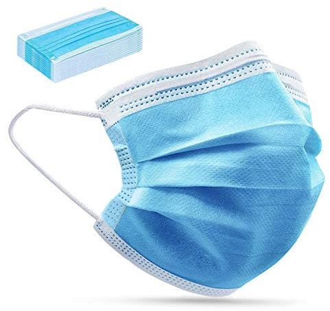 ProMedix PR-280 3-Lagige Gesichtsmaske 10-er Pack Mundschutz Nasenabdeckung Mundbedeckung Staubmaske Blau