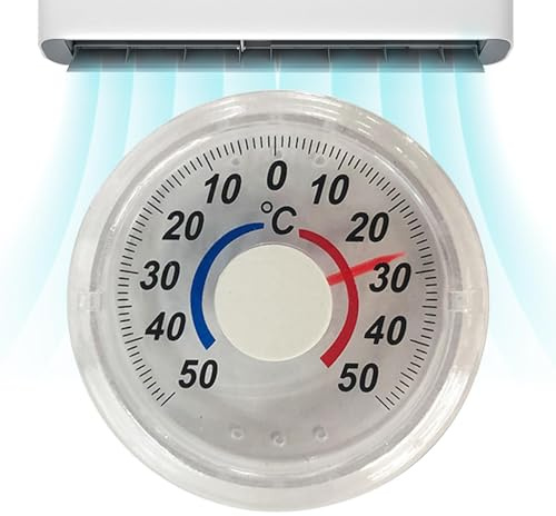 Decorhome Außen-Stabthermometer – 2 Stück Selbstklebendes Fensterthermometer | Leicht Lesbare 2-Farben-Skala, Transparentes Design Für Den Fenstereinbau | Zuverlässige Temperaturanzeige Für Genaue Mes
