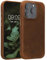 kalibri Carcasa Compatible con Apple iPhone 15 Pro - Funda de Cuero para móvil - Cover Trasero en marrón