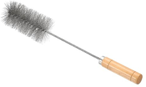 PATIKIL 15 Chimney Cleaning Wire Brush, Tent Wood Burning Stove Pipe Cleaning Brush with Stainless Steel Bristles for Fireplace Wood Burning Stove Tent Dryer Pipes (2.5 Dia)