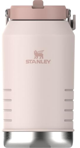 Stanley IceFlow 2.0 - Jarra abatible con pajilla con asa, 96 onzas, tapa giratoria y pajilla abatible, a prueba de fugas, para viajes y deportes, acero inoxidable aislado, sin BPA, cuarzo rosa