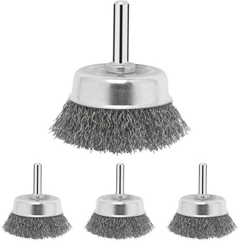 Bosch Accessories 1x Topfbürsten (Ø 50 mm, Gewellter Draht, Zubehör für Bohrmaschinen) (Packung mit 4)