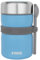 N'OVEEN Thermoskanne mit Löffel, 2000 ml, Edelstahl INOX, Doppelwandig, 3 Separate Behälter, Blau