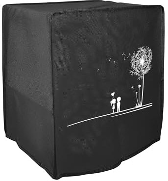 kwmobile Cover Compatible with Ninja Air Fryer MAX (5,2L) Cover - for Air Fryer - Dandelion Love White/Black