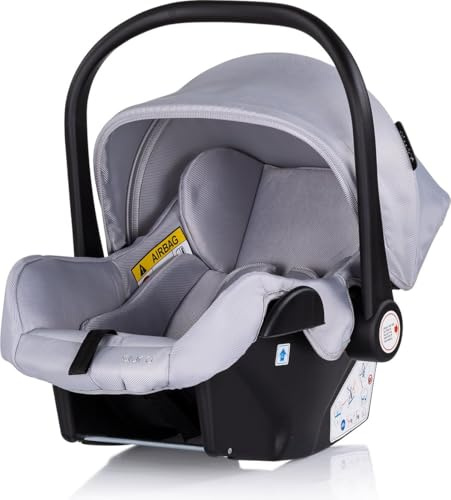 Chipolino Babyschale i-Size Aura (40-85cm) Gruppe 0+, Griff verstellbar, Gurt grau gemustert