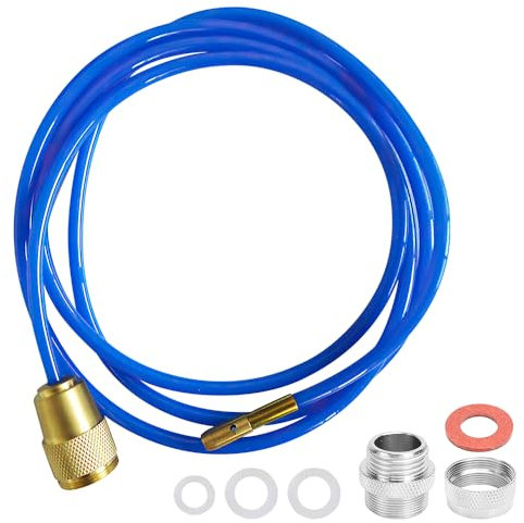 KBIBCK Rohrreinigungsschlauch 3m, Hochdruck Rohrreiniger, Abflussreiniger Schlauch mit Messingdüse und Dichtungen für M22 M24 und 1/2 Zoll Rohre, Reinigung mittels Wasserdruck, ohne Chemie Blau