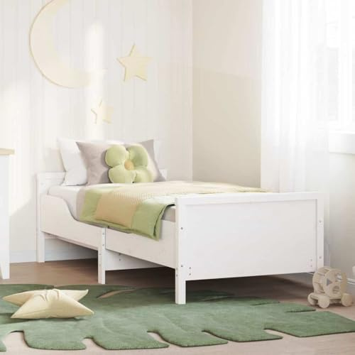 vidaXL Bed Frame - Modern Solid Pine Bedroom Furniture - Essential Beds for Sleeping, Home Furniture, Space Saving and Functional Design Suitable for Adults and Children