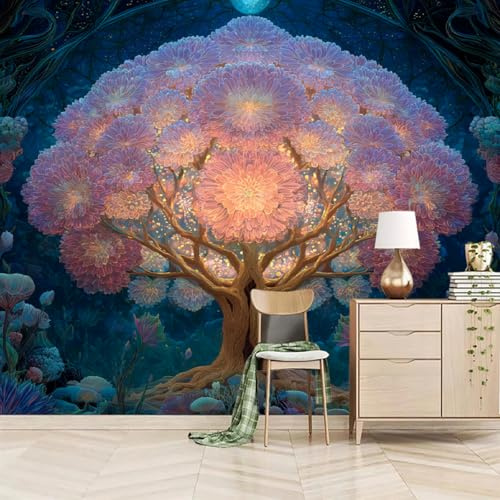 SK-YBB Poster Tapisserie Mural 3D Arbre De La Vie Papier Peint XXL 430 * 300 cm Fantaisie Pour Salon Chambre Décoration Murale