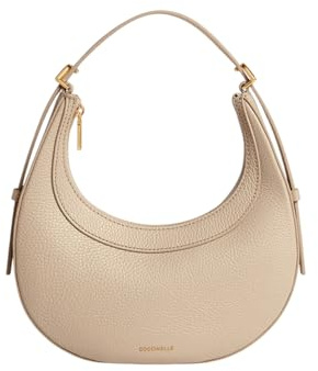 Coccinelle Leder Handtasche Schultertasche Whisper Grained Leather Mini Bag Sandshell beige