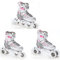 RAVEN Profession 3in1 Inlineskates Triskates Rollschuhe Inliner für Kinder und Erwachsene verstellbar (White/Pink, 31-35 (20,5cm-23cm))