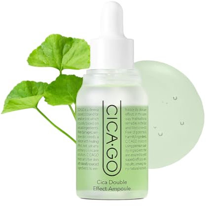 CICAGO Cica Double Effect Ampoule 30Ml (1,01 Fl Oz) - Natürliche Aufhellen und revitalisierende Serum mit Centella Asiatica (Tiger Grass), Feuchtigkeitsspendende und beruhigende für empfindliche Haut
