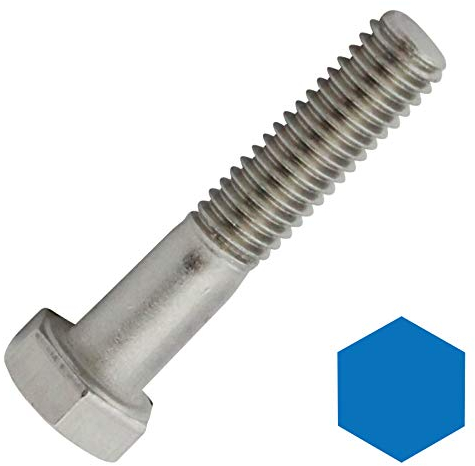 D2D | VPE: 4 Stück - Sechskantschrauben mit Schaft - M8x55 - DIN 931 / ISO 4014 - aus rostfreiem Edelstahl A2 V2A - Maschinenschrauben