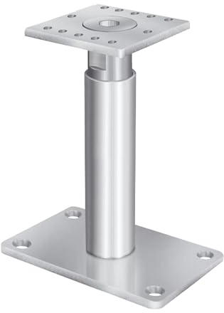 HSI BASE Plus Pfostenträger höhenverstellbar 190 + 100 mm für Holzkonstruktionen - Stütze aus Baustahl S235JR feuerverzinkt, Montage ohne Fräsearbeiten