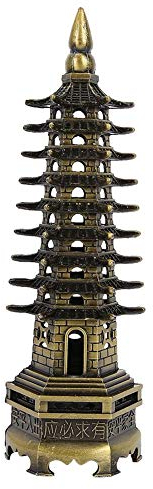 Hztyyier Metall Turm Statue Chinesischen Stil WenChang Turm Modell Figur Legierung Pagode Miniatur Ornamente Office Home Desktop Decor