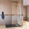 SIRHONA Paroi de douche 120 cm avec bande opaque pare-douche à l’italienne avec verre NANO opaque 8mm et barre de stabilisation 100cm