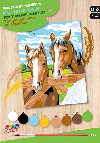 SEQUIN ART 8222007 Kit de Peinture par numéro pour Enfants à partir de 8 Ans Motif Chevaux