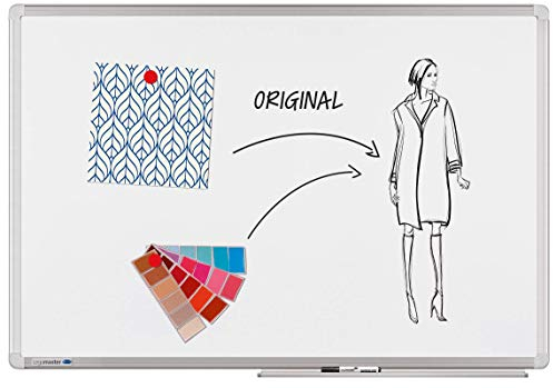 Legamaster Universal Plus Whiteboard – weiß – 120 x 240 cm - Magnettafel aus emailliertem Stahl inklusive Wandhalterung und Whiteboardmarker - trocken abwischbar