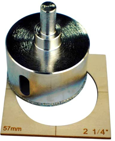 57mm Hole Saw for Tile 2 1/4 Hole Saw For Shower Mixer Hole Saw for Drainage Pipe Hole Saw Guide Holds In Place Professional 57mm Diamond Hole Saw for Porcelain Tile Glass Tile and Granite