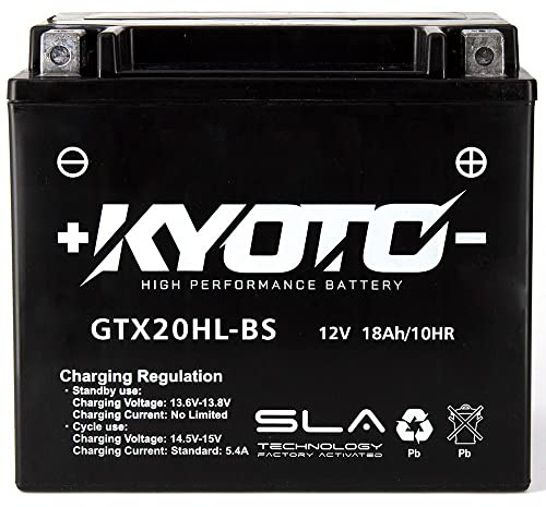 Batterie moto Kyoto SLA GTX20HL-BS (YTX20HL-BS) AGM - Sans entretien - 12 V 18 Ah - Dimensions: 175 x 87 x 155 mm