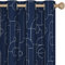 Deconovo Verdunkelungsgardinen mit Ösen Thermogardine Kälteschutz Vorhänge Moderne Gardinen für Junge, 260x140 cm(HöhexBreite), Kreisförmig Dunkelblau, 2er Set