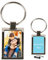 Porte-Clef métal argenté Rectangle avec Photo imprimée Recto et Verso – Porte clé Rectangle personnalisé Photo – Cadeau fête pères, Papa, noël, Anniversaire ou Homme