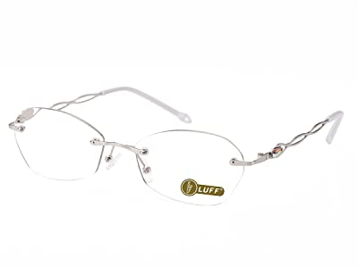 LUFF Rahmenlos Lesebrille für Damen und Herren,Mode Randlose Leicht metall Lesehilfe Blaulichtblockierung,Computerleser,Anti-Augenbelastung
