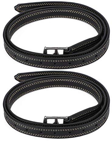Generic Steigbügelgurt für Pferde, EIN Paar Britain Saddle Horse Steigbügelgurt, weiches Leder, Mikrofaser, Edelstahlschnalle (braun)