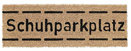 Relaxdays Fußmatte Kokos, Schuhparkplatz, 75x25 cm, schmaler Türvorleger, innen & außen, rutschfest, wetterfest, Natur