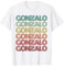 Gonzalo Geburtstags-Namensschild, Retro-Vorname, spanischer Jungen, Namensschild T-Shirt