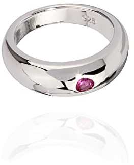 NKlaus Kettenanhänger kleiner baby Taufring Zirkonia rot 925 Silber 10mm für Mädchen 9907