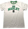 Bob Marley Unisex T Shirt Collegiate Crest Official Unisex White Ringer T-Shirt, White,
