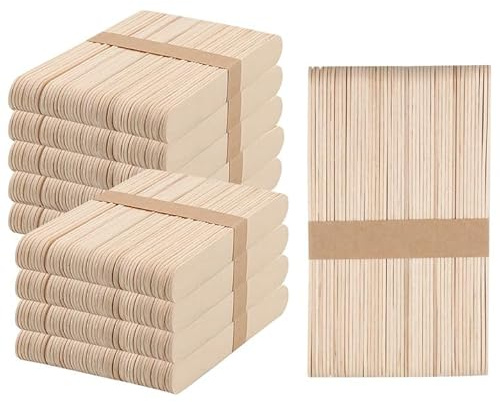 KEILEOHO 500 Stück Holzstäbchen zum Basteln 15 cm, Eisstäbchen Holz, 150 x 18 x 1,6 mm Holzstiele Holzstäbe Bastelstäbe für Handwerk, DIY