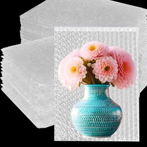 100 Stück transparente Luftpolstertaschen, 20,3 x 30,5 cm, Luftpolstertaschen zum Verpacken und Versand, doppellagige Luftpolstertaschen, schützende Luftpolstertaschen für Umzug und Lagerung