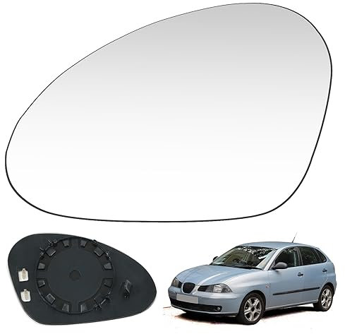 Roadtime Espejo Retrovisor Calefaccionado Compatible con Seat Ibiza MK3 2002-2008/Skoda Octavia MK1 1996-2004, Vidrio de Espejo Retrovisor Térmico (Ibiza MK3-izquierdo)