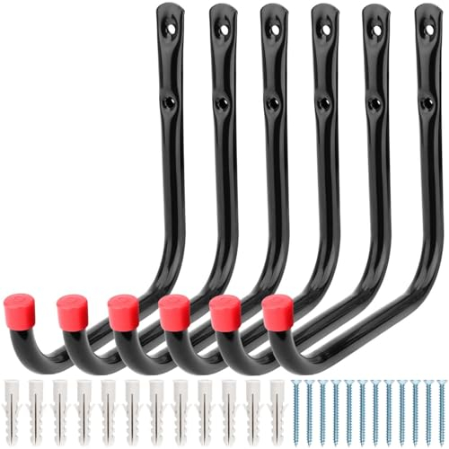 Garage Storage Hooks, 17cm Heavy Duty Wall Hooks for Organizing Garden Tools, Ladder, Bike