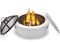 Feuerstelle im Freien, runde Feuerstelle aus Beton, Holzkohle und Holzfeuerstelle, Lagerfeuer mit Funkenschutz, Rost und Grill (A)