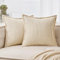 EMEMA Kordsamt Kissenbezug Weiche Kissenhülle Dekorative Sofakissen 45x45 cm 2er Set Dekokissen Moderne Zierkissenbezug Gestreifte Kissenbezüge für Wohnzimmer Schlafzimmer Beige