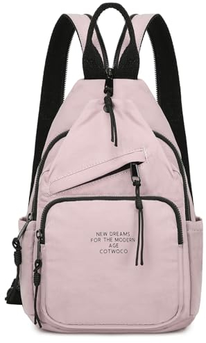 Cotwoco Sling Bag Rucksack Damen und Herren - Leichte Brusttasche Kleine Schulterrucksack Umhängetasche Damen Stylisch Bauchtasche Crossbody Bag für Sport, Reisen, Einkaufen